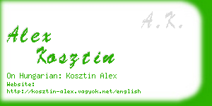 alex kosztin business card